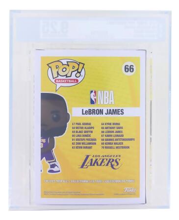 La Lakers NBA 10 inch Funko Pop | LeBron James (Purple Jersey) Graded Afa 9.25