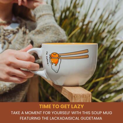 Sanrio Gudetama "I'm Falling" Ceramic Soup Mug | Holds 24 Ounces alternate image