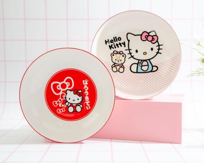 Sanrio Hello Kitty Pink Dots 9-Inch Ceramic Coupe Dinner Bowl alternate image