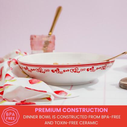 Sanrio Hello Kitty Red Bows 9-Inch Ceramic Coupe Dinner Bowl alternate image