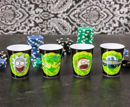 Rick and Morty 1.5-Ounce Plastic Mini Shot Glass Cups | Set of 4 alternate image
