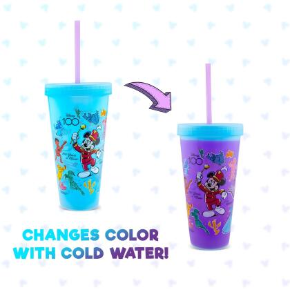 Disney 100 Mickey Mouse Color-Change Tumbler With Lid and Straw | Holds 20 Ounce alternate image