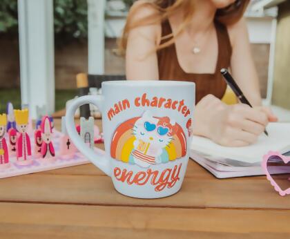 Sanrio Hello Kitty "Main Character Energy" Curved Latte Mug | Hold 25 Ounces alternate image