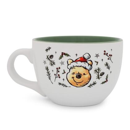 Disney Winnie the Pooh Holly Holidays Ceramic Soup Mug | Holds 24 Ounces alternate image