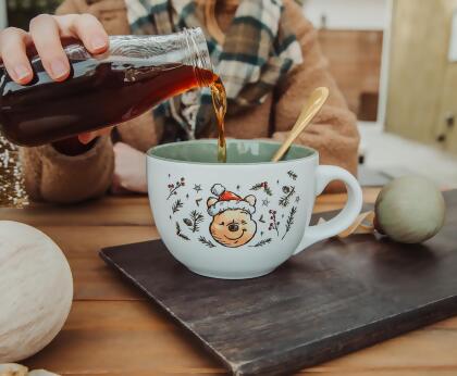 Disney Winnie the Pooh Holly Holidays Ceramic Soup Mug | Holds 24 Ounces alternate image