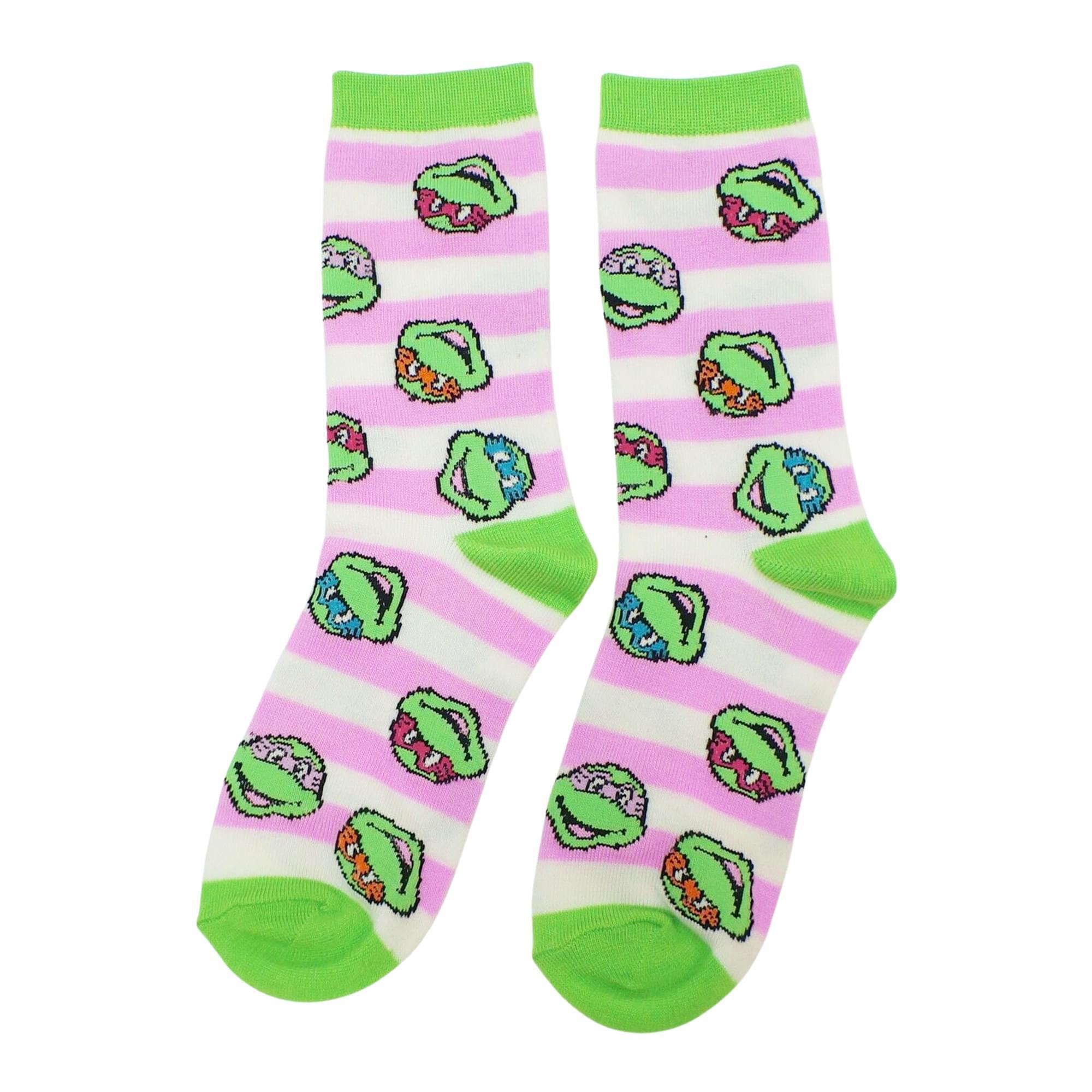 Teenage Mutant Ninja Turtles Pink Striped Crew Socks alternate image