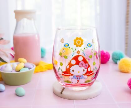 Sanrio Hello Kitty Mushroom Art Stemless Wine Glass | Holds 20 Ounces alternate image