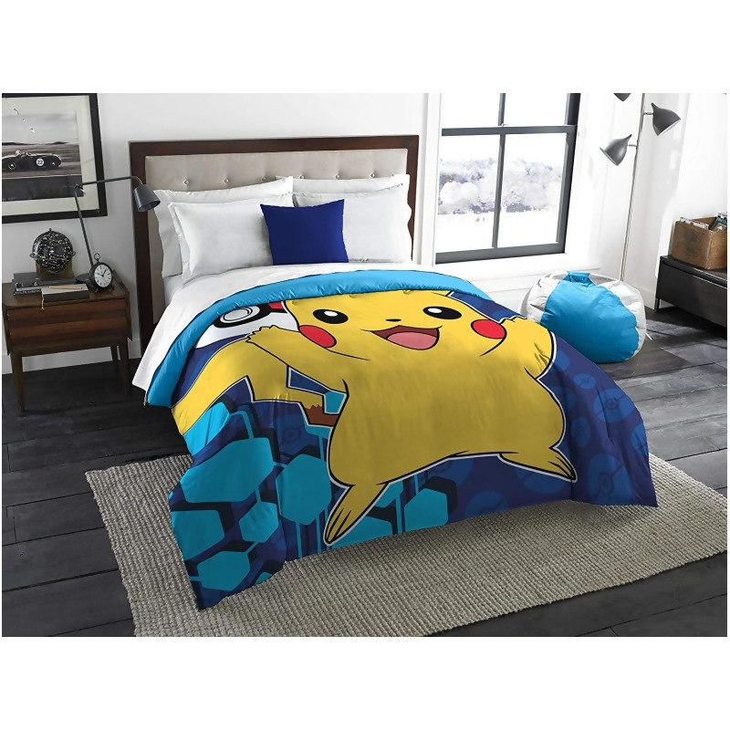 Pikachu 76 X 86 Inch Full Bed Comforter, Pokemon Bed Set Queen