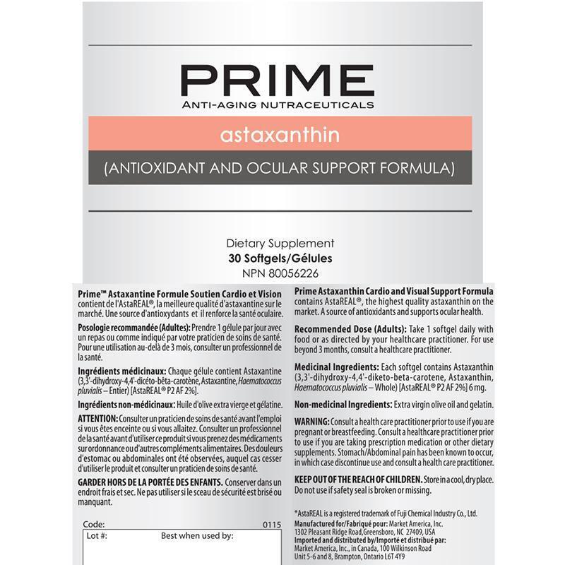 Prime Astaxanthin Antioxidant & Ocular Support Formula from Prime™ at