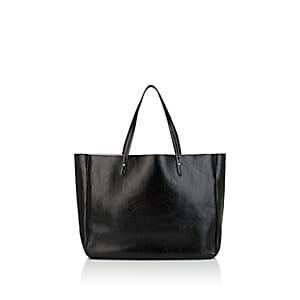 black leather shopper tote