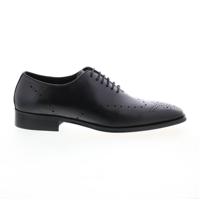Carrucci Contrast Leather Oxford KS261-01 Mens Black Wingtip & Brogue Shoes 