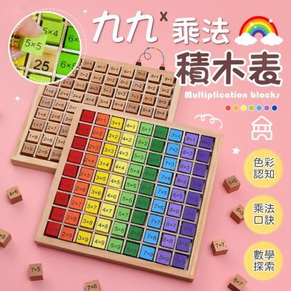 【數學探索！乘法口訣】九九乘法積木表 九九乘法表 益智積木 益智玩具 數字積木 乘法學習 九九乘法 乘法練習 積木 【Z0138】 