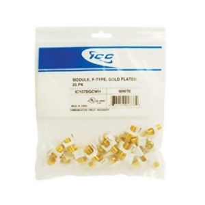 Icc Ic107bgcwh Module F-type Gold Plated 25 Pk White - All