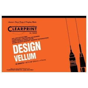Chartpak Inc. 10001418 Design Vellum 1000Hp 50 Sheets 12X18 Unprinted - All