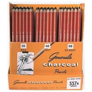 General Pencil Co. Inc. 557A Generals 72Pc Charcoal Pencil Display - All