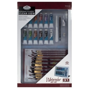 Royal Brush Rsetart3303 Essentials Deluxe Clear View Watercolor Painting Set - All