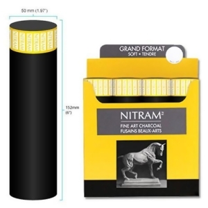 Nitram Art Inc. 700303 Nitram Baton Charcoal 50Mm Round Pop - All