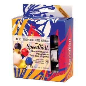 Speedball Art Products 3470 Block Printing Ink Starter Set 6 Tubes - All