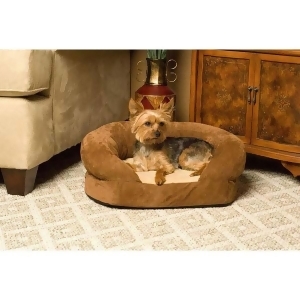 K H Pet Products 4721 Brown Velvet K H Pet Products Ortho Bolster Sleeper Pet Bed Large Brown Velvet 40 X 33 X 9.5 - All