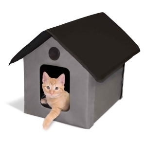 K H Pet Products 3997 Gray / Black K H Pet Products Unheated Outdoor Kitty House Gray / Black 22 X 18 X 17 - All