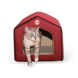 K H Pet Products 3633 Red / Tan K H Pet Products Unheated Indoor Pet House Red / Tan 16 X 15 X 14 - All