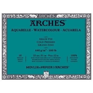 W N Canvas/arches Colart 1795065 Arches Watercolour Cold Press Block Nat Wht 300Lb 9X12 - All