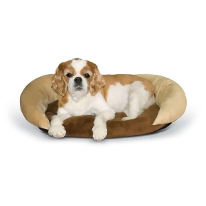 K H Pet Products 4212 Chocolate/Tan K H Pet Products Self-warming Bolster Bed Chocolate/tan 14 X 17 X 5 - All