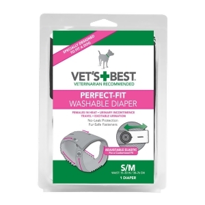 Vet's Best 3165810417 Gray Vet's Best Perfect-fit Washable Female Dog Diaper 1 Pack Small / Medium Gray 5.44 X 1.75 - All