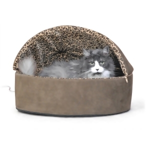 K H Pet Products 3196 Mocha K H Pet Products Thermo-kitty Bed Deluxe Hooded Small Mocha 16 X 16 X 14 - All