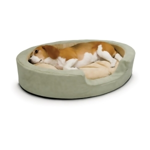 K H Pet Products 1913 Sage K H Pet Products Thermo Snuggly Sleeper Oval Pet Bed Medium Sage 26 X 20 X 5 - All
