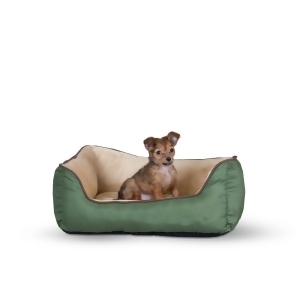 K H Pet Products 3163 Sage / Tan K H Pet Products Lounge Sleeper Self-warming Pet Bed Sage / Tan 16 X 20 X 6 - All