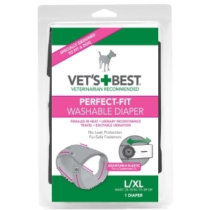 Vet's Best 3165810418 Gray Vet's Best Perfect-fit Washable Female Dog Diaper 1 Pack Large / Extra Large Gray 6 X 2.13 - All