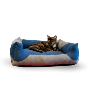 K H Pet Products 4920 Gray / Blue K H Pet Products Classy Lounger Pet Bed Large Gray / Blue 28 X 32 - All