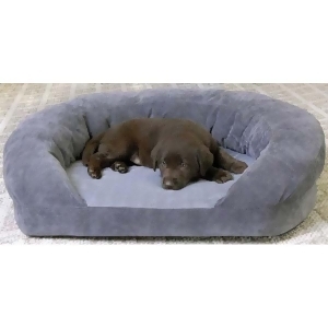 K H Pet Products 4702 Gray Velvet K H Pet Products Ortho Bolster Sleeper Pet Bed Small Gray Velvet 20 X 16 X 8 - All