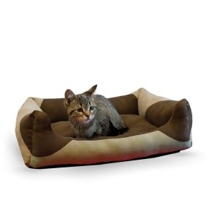 K H Pet Products 4921 Tan / Chocolate K H Pet Products Classy Lounger Pet Bed Large Tan / Chocolate 28 X 32 - All