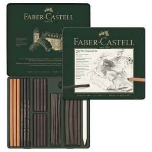 Faber-castell Usa 112978 Pitt Charcoal Tin Set Of 24 - All