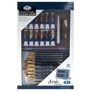 Royal Brush Rsetart3302 Essentials Deluxe Clear View Acrylic Painting Set - All