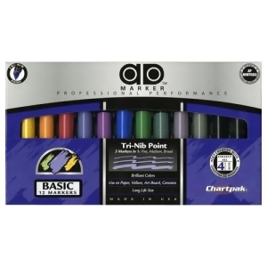 Chartpak Inc. Ad12set Ad Marker 12 Color Basic Set - All