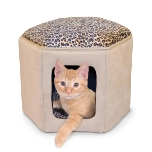 K H Pet Products 3892 Tan / Leopard K H Pet Products Kitty Clubhouse Tan / Leopard 17 X 16 X 13 - All