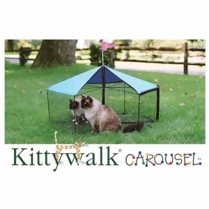 Kittywalk Kwscar105 Green Kittywalk Carousel Outdoor Cat Enclosure Green 48 X 48 X 24 - All