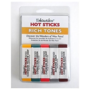 Enkaustikos Wax Art Sppls 16309 Enkaustikos Rich Tones Hot Sticks Set 5 Pack - All