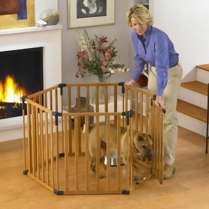North States 4940 Wood North States 3-In-1 Wood Superyard Pet Pen 6 Panel Wood 24 X 30 - All