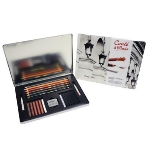Winsor Newton / Colart 2185 Conte Sketching Pencil Metal Box Set - All