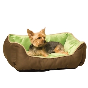 K H Pet Products 3161 Mocha / Green K H Pet Products Lounge Sleeper Self-warming Pet Bed Mocha / Green 16 X 20 X 6 - All