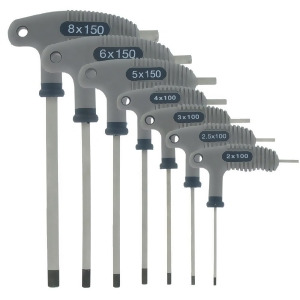Var set of 7 hex wrenches with ball-ends from 2 to 8mm - All