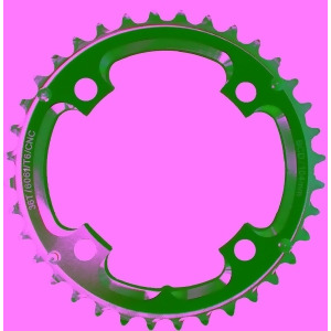 Action 104Mm 36T Blk/sil 3/32 Ramped Chainring - All