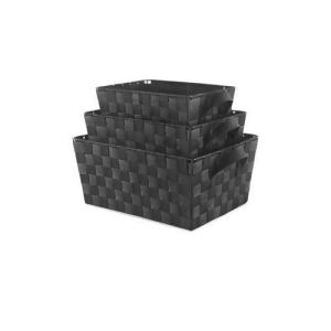 Whitmor 6581-1959-Blk Woven Strap Basket 3 Set Black - All