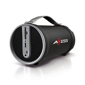 Axess Spbt1033gy Axess Grey Portable Bluetooth IndoorOutdoor 2.1 HiFi Cylinder Loud Speaker with BuiltIn 4 Inch Sub - All