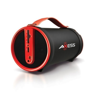 Axess Spbt1033rd Axess Red Portable Bluetooth IndoorOutdoor 2.1 HiFi Cylinder Loud Speaker with BuiltIn 4 Inch Sub - All