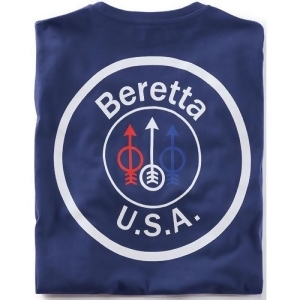 Beretta Ts252t14160530s Beretta T-shirt Usa Logo Small Navy Blue - All